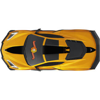 Kit für Motorhauben-Heckmotor-Lukendeckel Chevrolet C8 Corvette Stingray Z06 C8R Rally Racing Stripes Vinyl-Aufkleber
