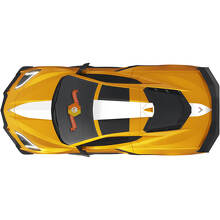 Racing Hauben-, Dach- und Kofferraumstreifen Vinyl-Aufkleber-Kit für Chevrolet Corvette C8_2