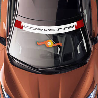 Windschutzscheibe Corvette Chevrolet C8 Corvette Stingray Z06 C8R Vinyl Blackout Stripes Aufkleber 2 Farben
