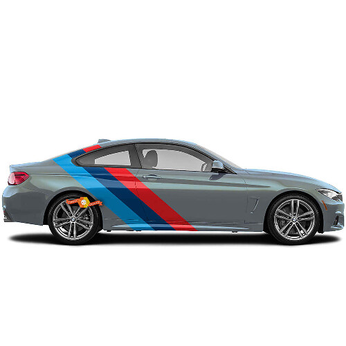 M-Style Dreifach Seitenstreifen Vinyl-Aufkleber Set für BMW Modelle