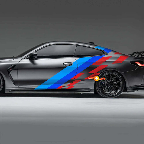 M Performance Schachbrettflaggen Türen Heckseiten Vinyl Aufkleber Sticker Für BMW M3 M4