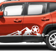 Paar Jeep Renegade Doors Side Mountains Graphic Military Star Vinyl Aufkleber Aufkleber Streifen
 2