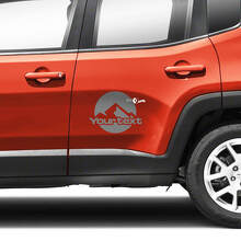 Paar Jeep Renegade Doors Side Mountains Graphic Logo Vinyl Aufkleber Aufkleber Streifen
 3