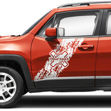 Paar Jeep Renegade Doors Side Graphic Battered Destroyed Splash Logo Vinyl Aufkleber Aufkleber Streifen
 2