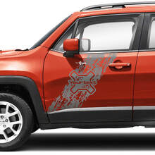 Paar Jeep Renegade Doors Side Graphic Battered Destroyed Splash Logo Vinyl Aufkleber Aufkleber Streifen
 3