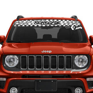 Jeep Renegade Vinyl-Aufkleber für Windschutzscheibe, Fenster, grafisches Logo, Reifenspur
