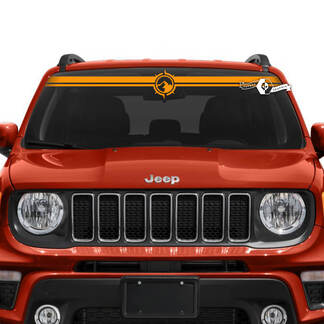 Jeep Renegade Windschutzscheiben-Fenstergrafik, Berge, Kompass, Vinyl-Aufkleber
