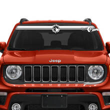 Jeep Renegade Windschutzscheiben-Fenstergrafik, Berge, Kompass, Vinyl-Aufkleber
 2