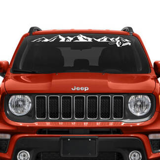 Jeep Renegade Windschutzscheibe Fenster Grafik Berge Vinyl Aufkleber Aufkleber
