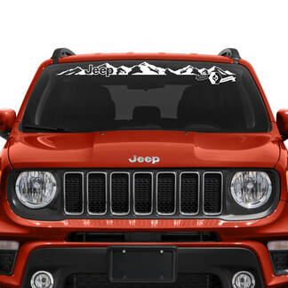 Windschutzscheibenfenster Jeep Renegade Graphic Mountains Logo Vinyl Aufkleber Aufkleber
