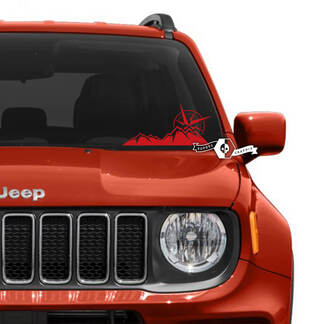 Windschutzscheibe Fenster Jeep Renegade Grafik Berge Kompass Vinyl Aufkleber Aufkleber
