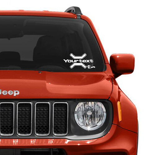 Benutzerdefinierter Text Grafik Vinylaufkleber für Jeep Renegade Windschutzscheibe Fenster