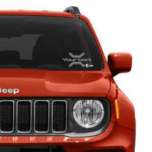 Benutzerdefinierter Text Grafik Vinylaufkleber für Jeep Renegade Windschutzscheibe Fenster 2