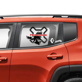 Paar Jeep Renegade-Türen, Fenster und Seitengrafik, Weißkopfseeadler, Vinyl-Aufkleber, 2 Farben

