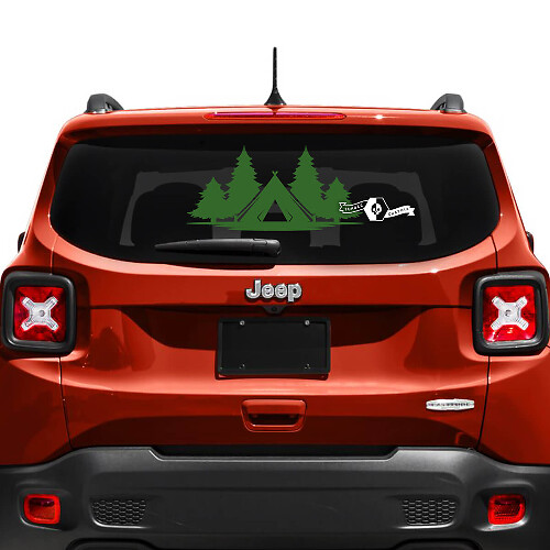 Jeep Renegade Windschutzscheiben-Fenstergrafik, Heckklappenfenster, USA-Flagge, ramponiert, zerstört, Vinyl-Aufkleber
