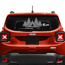 Jeep Renegade Windschutzscheiben-Fenstergrafik, Heckklappenfenster, USA-Flagge, ramponiert, zerstört, Vinyl-Aufkleber
 2