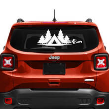 Jeep Renegade Windschutzscheiben-Fenstergrafik, Heckklappenfenster, USA-Flagge, ramponiert, zerstört, Vinyl-Aufkleber
 3