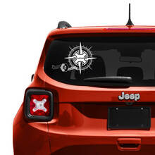 Jeep Renegade Heckklappen-Fenster-Logo, Kompass, Vinyl-Aufkleber
 3