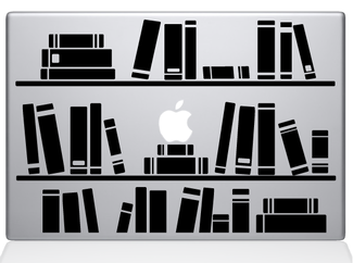 Aufkleber „Bücherregalbibliothek“ für MacBook
