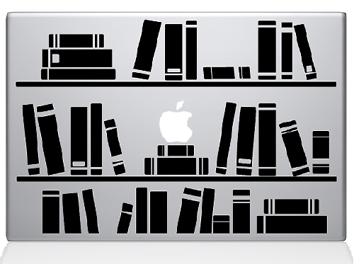 Aufkleber „Bücherregalbibliothek“ für MacBook
