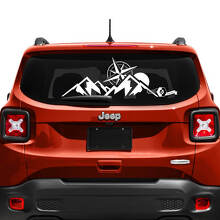 Jeep Renegade Tailgate Window Mountain Compass Logo Vinyl Aufkleber Aufkleber
 2