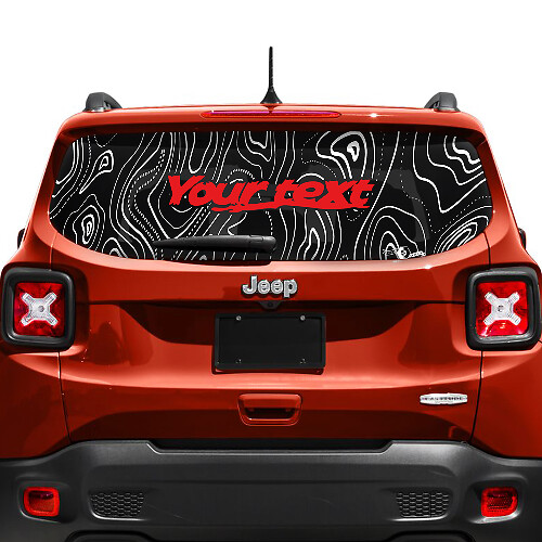 Jeep Renegade Tailgate Window Logo Topographic Map Vinyl Aufkleber Aufkleber 2 Farben
