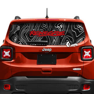 Jeep Renegade Tailgate Window Logo Topographic Map Vinyl Aufkleber Aufkleber 2 Farben
