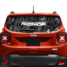 Jeep Renegade Tailgate Window Logo Topographic Map Vinyl Aufkleber Aufkleber 2 Farben
 2