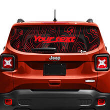 Individuelle Aufschrift Topografische Karte Heckklappenfenster Vinyl Aufkleber 2 Farben für Jeep Renegade 4