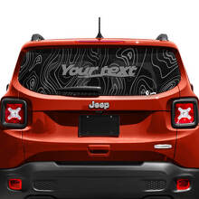 Individuelle Aufschrift Topografische Karte Heckklappenfenster Vinyl Aufkleber 2 Farben für Jeep Renegade 5