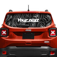 Individuelle Aufschrift Topografische Karte Heckklappenfenster Vinyl Aufkleber 2 Farben für Jeep Renegade 6