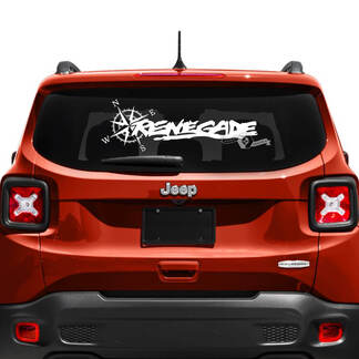 Jeep Renegade Heckklappenfenster Kompass Reifenspur Vinyl Aufkleber Aufkleber
