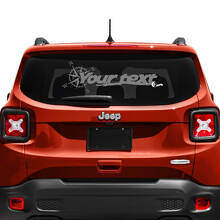 Jeep Renegade Heckklappenfenster Kompass Reifenspur Vinyl Aufkleber Aufkleber
 2
