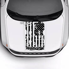 Jeep Renegade Trailhawk Sport USA Flagge Battered Destroyed Hood Logo Streifen Vinyl Aufkleber Aufkleber
 2
