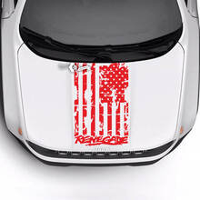 Jeep Renegade Trailhawk Sport USA Flagge Battered Destroyed Hood Logo Streifen Vinyl Aufkleber Aufkleber
 3