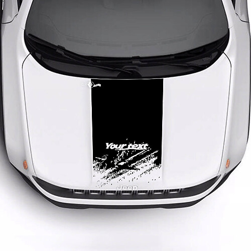 Benutzerdefinierter Text Zerstört Zerbeulter Motorhauben-Logo-Streifen Vinylaufkleber für Jeep Renegade Trailhawk