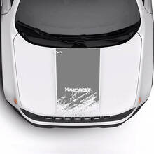 Benutzerdefinierter Text Zerstört Zerbeulter Motorhauben-Logo-Streifen Vinylaufkleber für Jeep Renegade Trailhawk 2