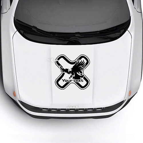 Individuell bedruckter Motorhaubenaufkleber mit Weißkopfseeadler Vinylfolie 2 für Jeep Renegade