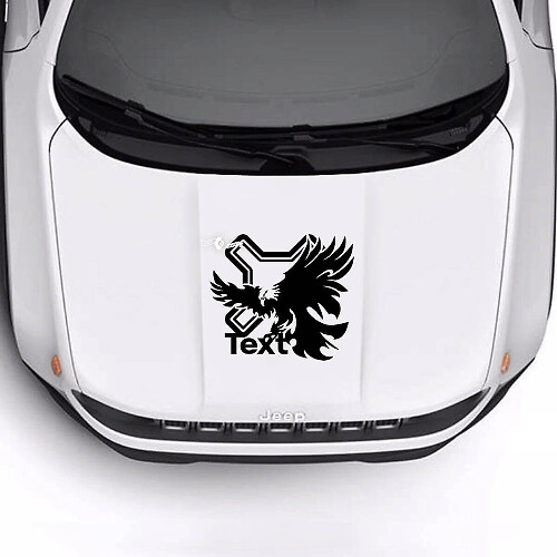 Benutzerdefinierter Aufkleber Haube Weißkopfseeadler Vinyl-Decal 3 für Jeep Renegade