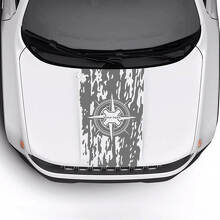 Benutzerdefinierter Text Kompass Verbeult Zerstört Fahne Motorhaube Vinylaufkleber für Jeep Renegade Trailhawk 2