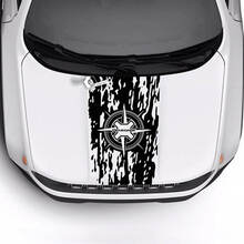 Jeep Renegade Trailhawk Sport USA Flagge Kompass Battered Destroyed Hood Logo Streifen Vinyl Aufkleber Aufkleber
 2