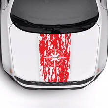 Benutzerdefinierter Text Kompass Verbeult Zerstört Fahne Motorhaube Vinylaufkleber für Jeep Renegade Trailhawk 3