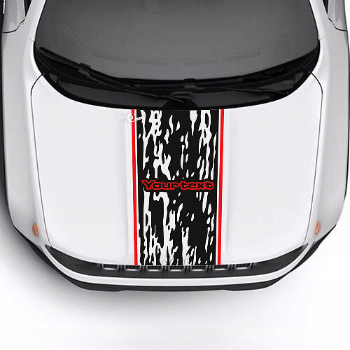 Benutzerdefinierter Text Genarbter Zerstörter Motorhaubenleisten-Streifen Vinylaufkleber 2 Farben für Jeep Renegade Trailhawk