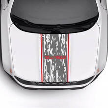 Benutzerdefinierter Text Genarbter Zerstörter Motorhaubenleisten-Streifen Vinylaufkleber 2 Farben für Jeep Renegade Trailhawk 2