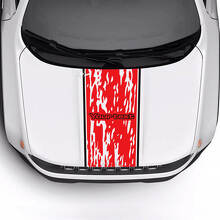 Benutzerdefinierter Text Genarbter Zerstörter Motorhaubenleisten-Streifen Vinylaufkleber 2 Farben für Jeep Renegade Trailhawk 3