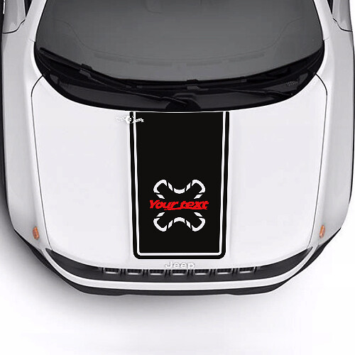 Individuelles Text-Motorhaubenleisten-Vinylaufkleber 2 Farben für Jeep Renegade Trailhawk