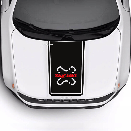 Individuelles Text-Motorhaubenleisten-Vinylaufkleber 2 Farben für Jeep Renegade Trailhawk