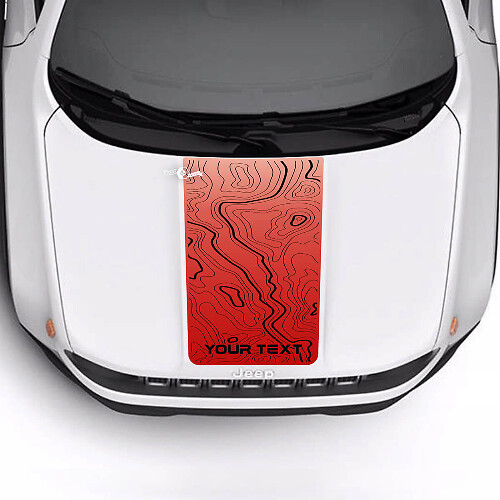 Sport Topographische Karten Motorhaubenstreifen Vinyl Aufkleber 2 Farben für Jeep Renegade Trailhawk