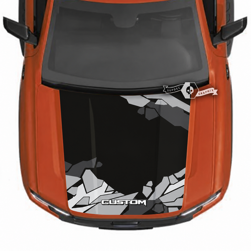CUSTOM Vollwinkel Tarnmuster Motorhaubenverkleidung Motorhauben Vinylaufkleber für Ford Ranger