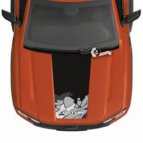 CUSTOM Winkel Tarnmuster Mittlere Motorhaubenplatte Motorhauben-Vinylaufkleber für Ford Ranger
